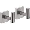KOKOSIRI, B1013BR-P2, Gancio per accappatoio, asciugamano, appendiabiti per bagno, cucina, parete, 2 pezzi, acciaio inossidabile nichel spazzolato