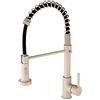 EKsma Rubinetto da cucina estraibile, rubinetto for lavello da cucina a molla con maniglia singola e spruzzatore a 2 funzioni, miscelatore monoforo in ottone massiccio con acqua calda e fredda(Beige)