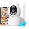 PESAIR 4G LTE Telecamera Interno con SIM, 2K 360° PTZ Telecamera Senza WiFi | Videocamera Sorveglianza Senza Fili Indoor, Visione Notturna a Colori, PIR Rilevamento, IP66, Per Neonati, Anziani e Animali