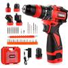 TEENO Professional 18V Trapano-avvitatore a Batteria Bürstenloses, 4 in 1 Multifunzione Kit Trapano Avvitatore Senza Spazzole, 20+3 Impostazioni, 45 Nm, 2 Velocità, 4 Portapunte, 2 Batterie, LED