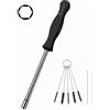 Strongthium Strumento di regolazione del carburatore a testa esagonale da 4 mm con 5 spazzole per la pulizia (5910 890 2307), kit di cacciaviti compatibile con decespugliatore e motosega Stihl
