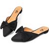 Trary Sabot da Donna con Fiocco, Punta a Punta, Stile Moderno, Taglia 38, Camoscio Nero, 38.5 EU