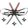 Udekit Set Armi Ninja per Bambini con Zaino, Spada Katana e Coltelli Giocattolo, Accessori Costume Ninja Samurai Giapponese, Costume per Halloween, Carnevale e Cosplay, per Bambini, Ragazzi e Adulti