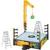 Mattel WWE Money In The Bank - Set da gioco con 2 modalità di riproduzione e oltre 40 suoni e frasi, include gru, scale e valigetta, 33 x 50 cm, JGR83