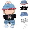DLAYLQZG Vestiti per Bambola For Labubu 17cm - Set Regalo con Costume in Uncinetto Peluche + Accessori, Abbigliamento Carino per Bambole, Ideale Regalo per Bambini (Stile 2)