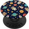 Space Pattern Carino Spazio Astronauta Modello Galassia Pianeti Stelle PopSockets PopGrip Adesivo
