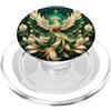 Eternal Phoenix Majestic Phoenix White Bird Celestial Mitico Ali Floreali PopSockets PopGrip per MagSafe