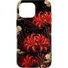 Red Spider Lily Japanese Floral Custodia per iPhone 16 Pro Max Arte botanica del giglio rosso di ragno di Higanbana