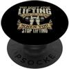 Funny Gym Sayings Men Women Fitness Work Divertente palestra allenamento fitness bodybuilding sport sollevatori di pesi PopSockets PopGrip Adesivo