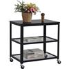 Relaxdays Carrello, 3 Ripiani, Cucina e Soggiorno, H x L x P: 61 x 60 x 40 cm, Mobile con Ruote