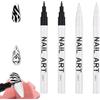 Nurila 4 penne per smalto, nero e bianco, per french nails | Set di smalti per unghie, per nail art, per nail art fai da te, manicure, nail art