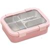 WheatThrive Contenitore per il pranzo in acciaio inox a prova di perdite, 850 ml, staccabile, scatola bento box segmentata con 3 scomparti per bambini, per ufficio, scuola, picnic, viaggi (rosa)