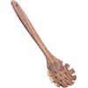 Cyrank Forchetta per la cottura della pasta, cucchiaio scolapasta per spaghetti Server Cucchiaio per pasta con denti Utensili per servire la pasta Forchetta per spaghetti per cucina da 32 cm in Legno