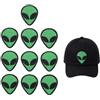 HERCHR 10 Pezzi di Alien Toppe, Toppa ricamata da applicare con ferro da stiro o cucitura, Toppe per Vestiti da Cucire, Giacca Toppe Ricamo Termoadesive per Magliette, Cappello, Pantaloni