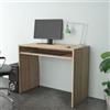 CAPALDO Scrivania porta PC moderna In legno rovere 90x45xH74 cm con ripiano scorrevole