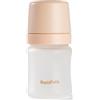 Nuby RapidBottle - Biberon anti-coliche in vetro rivestito in silicone, con tettarella simile al seno, alimentazione rapida, senza microplastiche, sterilizzazione rapida, 141,7 g (beige)