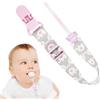 Jahuanoo Ciuccio con clip, clip porta ciuccio per bambini | Cinghie per massaggiagengive con ciuccio antigoccia | Cinghie per dentizione Guinzaglio universale per per massaggiagengive per ragaz