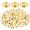 BENECREAT 200 Pezzo di Perline in Ottone Piatto Tondo Placcato Oro 3K da 18 mm, Perline Rotonde Distanziali Piccole Perle Lisce per Braccialetti, Collane, Gioielli, Forniture, Foro:1mm