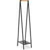 Brabantia Stand Appendiabiti Linn, compact- Appendiabiti Stand - Riponi, Appendi, arieggia o asciuga gli indumenti - Robusto telaio in acciaio e asta in bambù - 47,6 cm x 34 cm x 170 cm - Matt Black