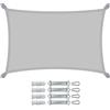 VOUNOT® Vela Ombreggiante Impermeabile Rettangolare 3x2m, Tenda da Sole Esterno in Polyester con Kit di Fissaggio, Protezione UV 95%, Vele Ombreggianti per Giardino, Balcone, Terrazza, Grigio Chiaro