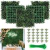 KASZOO Pannelli da parete in legno di bosso artificiale, 12 pezzi, 25,4 x 25,4 cm, copertura per siepi in legno di bosso per esterni, interni, giardino, recinzione, cortile, pareti verdi