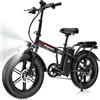 DEEPOWER G23 Bicicletta Elettrica Pieghevole da Montagna, Pneumatici Larghi 20" x 4, Batteria Rimovibile 17Ah/25Ah/35Ah, Autonomia 50-150 KM, 7 Velocità, Display LCD, Sospensione Completa