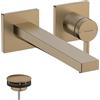 hansgrohe Tecturis E - Rubinetto lavabo a incasso per montaggio a parete, Miscelatore lavabo risparmio idrico (EcoSmart) con bocca di erogazione 22,5 cm, bronzo spazzolato, 73051140