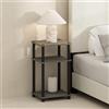 Furinno JUST Comodino, comodino Turn-N-Tube a 3 livelli, comodino senza attrezzi, tavolino da salotto, tavolino laterale con vano aperto per camera da letto, soggiorno, Rovere francese