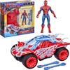 Spiderman Hasbro marvel studios spider-man: brand new day, actionverse, stretch & blast buggy, action figure 11,4 cm + veicolo, 4 anni+