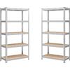 Set Di 2 Scaffali in Metallo per Garage.Portante 875 Kg.Scaffale Salvaspazio 5 R