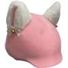 Qianly Copricasco da con Orecchie di Gatto per Sport sulla Neve, Accessorio Divertente da Regalare, Bianco Rosa