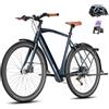 Fafrees F700M Bicicletta Elettrica, Bici Da Strada Elettrica Da 250 W Per Adulti, Batteria Da 36 V/10 Ah, 700C*42C, Freni A Disco Idraulici, Ebike 9-Velocità, Autonomia100 KM (Blu)