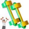 NASSMOSSE Set manubri per bambini, set pesi per bambini 7, 9x3, 2 pollici, bilanciere liscio per in ABS per casa, palestra, verde