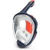 PETSOLA Maschera Subacquea Integrale Snorkeling Maschera Viso Intero Occhiali Immersione Boccaglio a Secco Lenti PC Trasparenti Silicone Morbido Design, Nero-Arancione, S Bambini 6-12 Anni