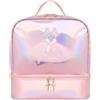 Stxdynjy Zaino Ballerina Bambina Zaino Danza Borsa Scuola Borsone Tutu Olografico con Ricamo E Scomparto Inferiore Impermeabile in PVC Adatto per Lezioni di Balletto Scuola Viaggi, Rosa