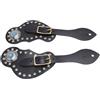 Rengue Set di Coprisperoni in Pelle Sintetica con Decorazioni di, Regolabile per Cowboys Equestri (Black)