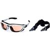 Alpland Occhiali sportivi Montagna occhiali da ghiacciaio per sci sport kitesurf ciclismo con fascia e cinturino variabile - vetro contrasto migliorato inkl.Softbag