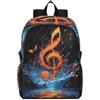Linnyio Arte Creativa Dell'acqua Blu Musicale Infuocata Zaino Pieghevole Impermeabile e Leggero,Ideale per Escursioni Viaggi e Campeggio