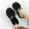 Pantofole Da Casa In Pelliccia Finta Per Donna Con Strass E Corna Slip On