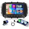 Hodozzy 4GB+64GB Android Autoradio per Fiat 500X 2014-2020 Carplay Android Auto Wireless, Hodozzy 7 Pollici Touch Screen Auto Stereo 2 Din GPS Navigazione WiFi, Bluetooth DSP, FM/RDS Radio+Retrocamera