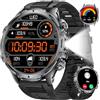 SUNKTA Orologio da uomo militare, batteria da 800 mAh, 1,85 pollici, con display HD con torcia/100+ modalità sportive, IP68, impermeabile, orologio fitness con spO2/frequenza cardiaca, monitor del