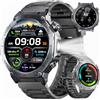 Jugeman Smartwatch Uomo, 1,43 HD Orologio Smartwatch Uomo con Chiamata Bluetooth,Militari Smart Watch Tracker 160+ Modalità Sportive,Militare nero