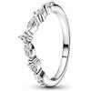 PANDORA Timeless Wish brillante, anello alternato in argento Sterling con zirconia cubica trasparente, 54