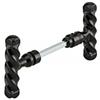 THIRARD - Coppia di Pomelli Torsadati per Porta - Alluminio - Uso Pratico - Quadrato 6 mm - Adattatore 7 mm - Design Elegante - Ø 70 mm - Nero Laccato