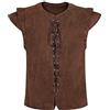 ENENEN Gilet Medievale Rinascimentale da Uomo in Pelle Scamosciata, Gilet con Fibbia Regolabile, Costume da Pirata Steampunk