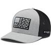 Columbia PFG Fish Flag Cappellino con Visiera Alta, Grigio mélange Freddo/griglia/Bandiera Americana, XXL