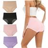 Licsaliwe Biancheria intima da donna a prova di perdite, biancheria intima per incontinenza in simil cotone con pizzo, slip comodi da indossare tutti i giorni e perdite leggere dalla vescica, 4 pezzi, L, color