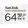 SANDISK SD MicroSD Card 64GB SanDisk High Endurance SDXC