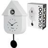 Fisura - Orologio cucù bianco con quadrante nero. Orologio moderno a pendolo. Orologio da parete originale da regalare. 3 batterie AA non incluse. 21,5 x 8 x 41,5. Plastica ABS.
