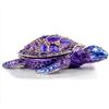 SEVENBEES Portagioie decorativi con tartaruga di mare viola della statuetta della tartaruga di mare a cerniera